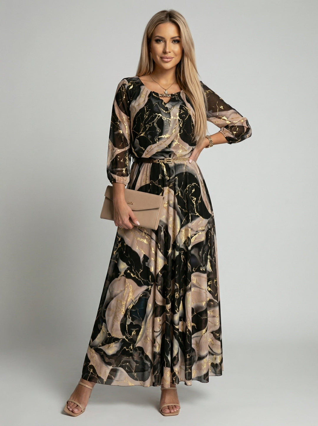 Printed Chiffon Dress