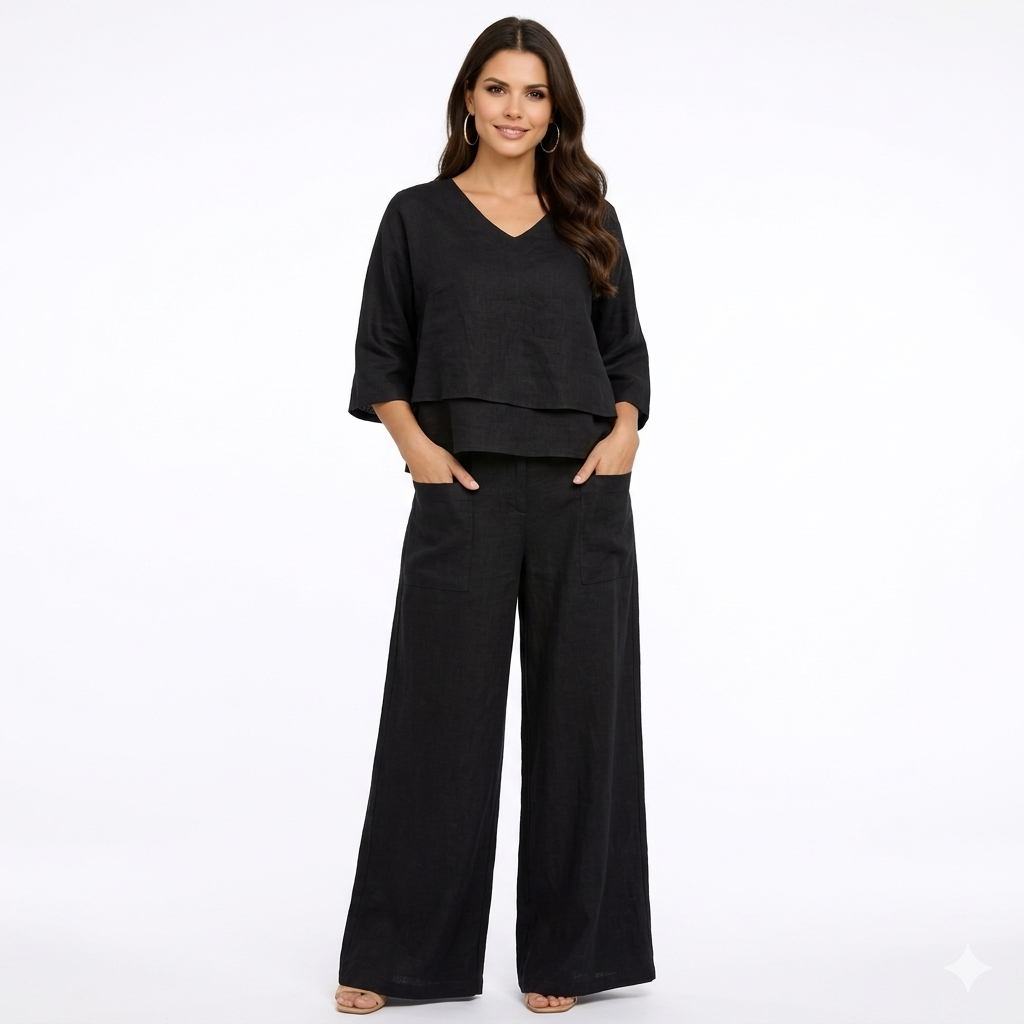 Laura | Conjunto de dos piezas de lino y algodón