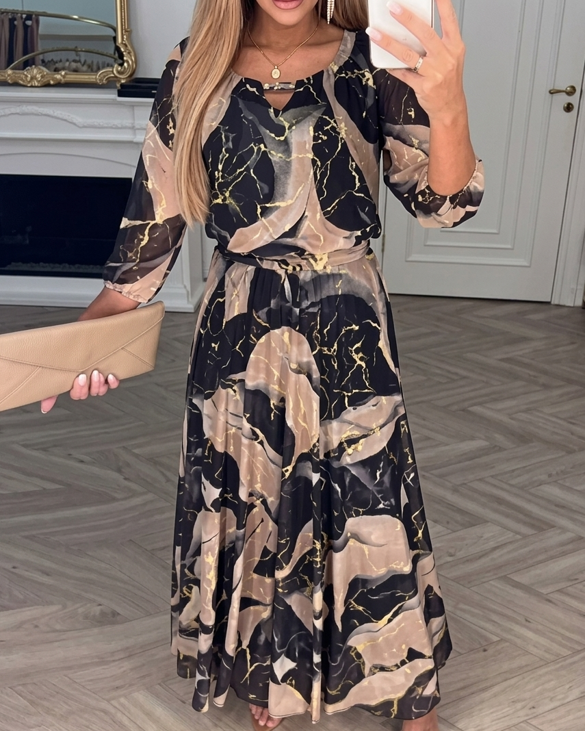 Printed Chiffon Dress