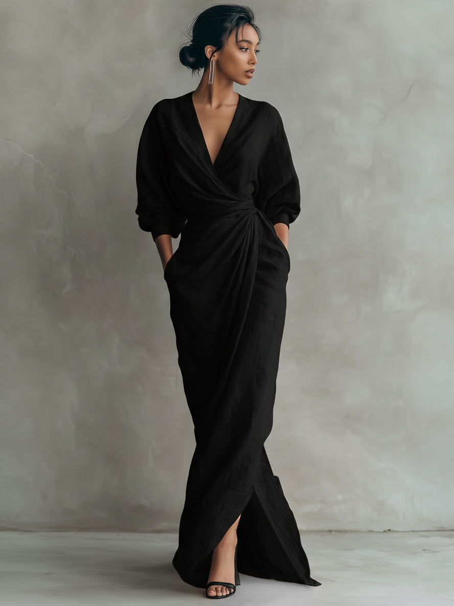 Julianna | Minimalist Wrap Maxi Dress