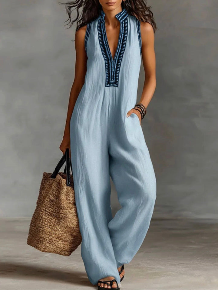 Fiamma  | Sleeveless jumpsuit with high collar