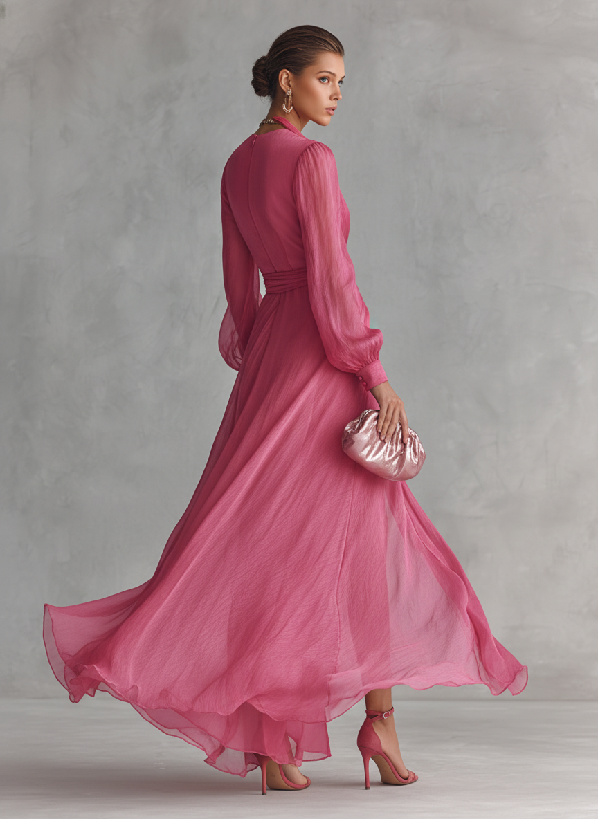 Daisy - Elegant Long Chiffon Dress