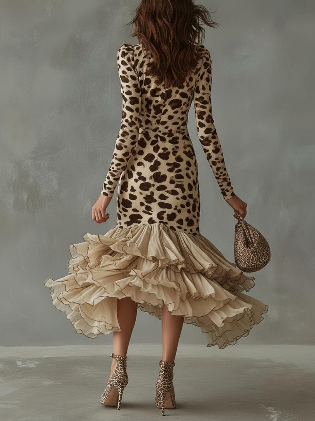 Carmen | Animal Print Dress with Ruffles