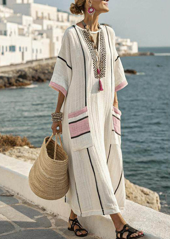 Ariella | Plus Size Striped Patchwork Maxi Dress