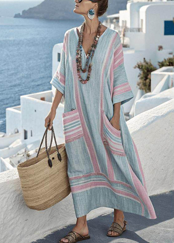 Ariella | Plus Size Striped Patchwork Maxi Dress