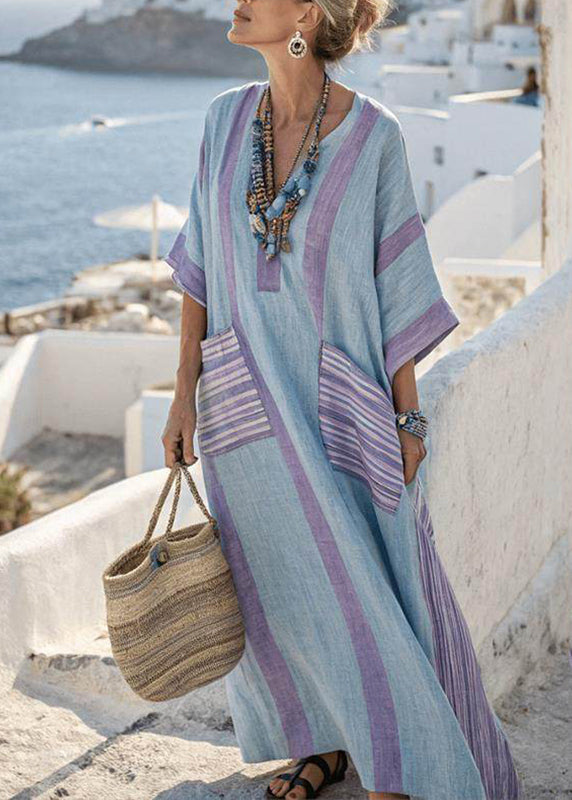 Ariella | Plus Size Striped Patchwork Maxi Dress