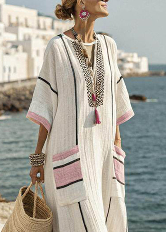 Ariella | Plus Size Striped Patchwork Maxi Dress