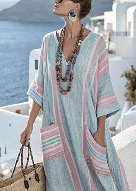 Ariella | Plus Size Striped Patchwork Maxi Dress