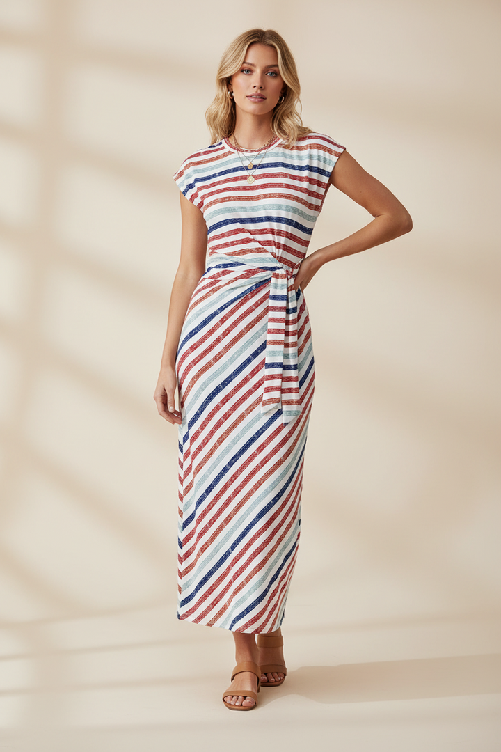 Scarlette – Striped Tie-Waist Bodycon Dress