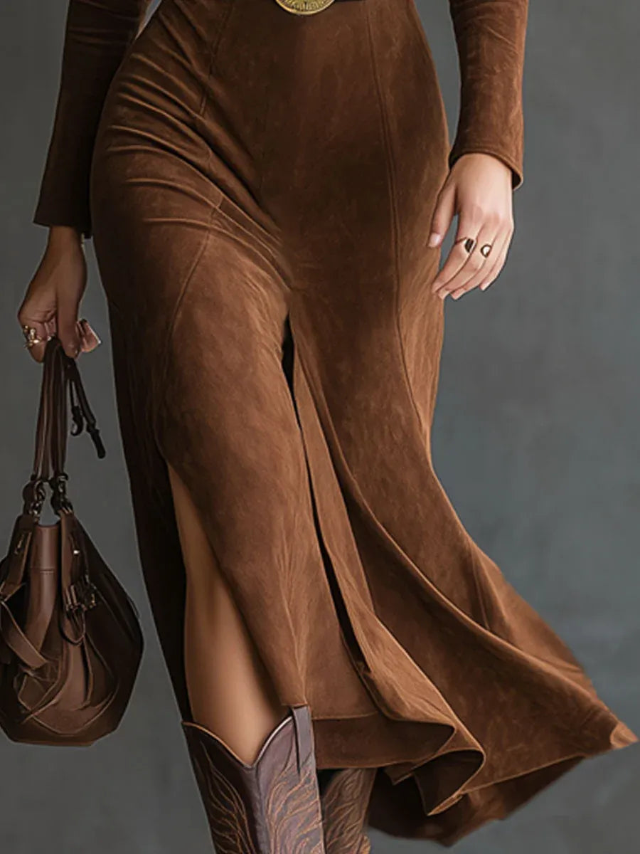 Eleanor | Suede Midi Dress