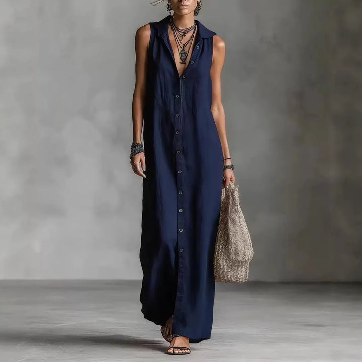 Penélope | Elegant & Casual Midi Dress with V-Neck
