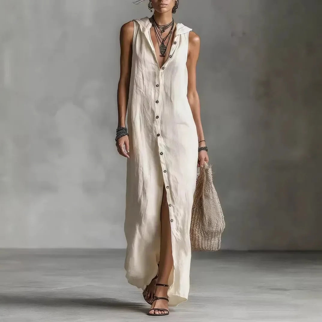Penélope | Elegant & Casual Midi Dress with V-Neck