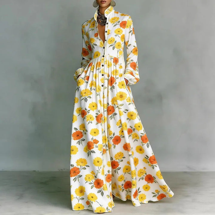 Lanna – Floral Button Maxi Dress