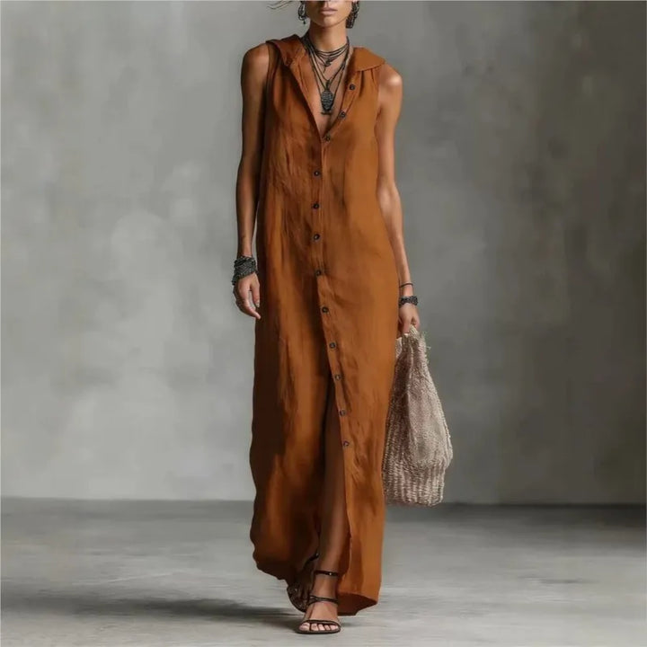 Penélope | Elegant & Casual Midi Dress with V-Neck