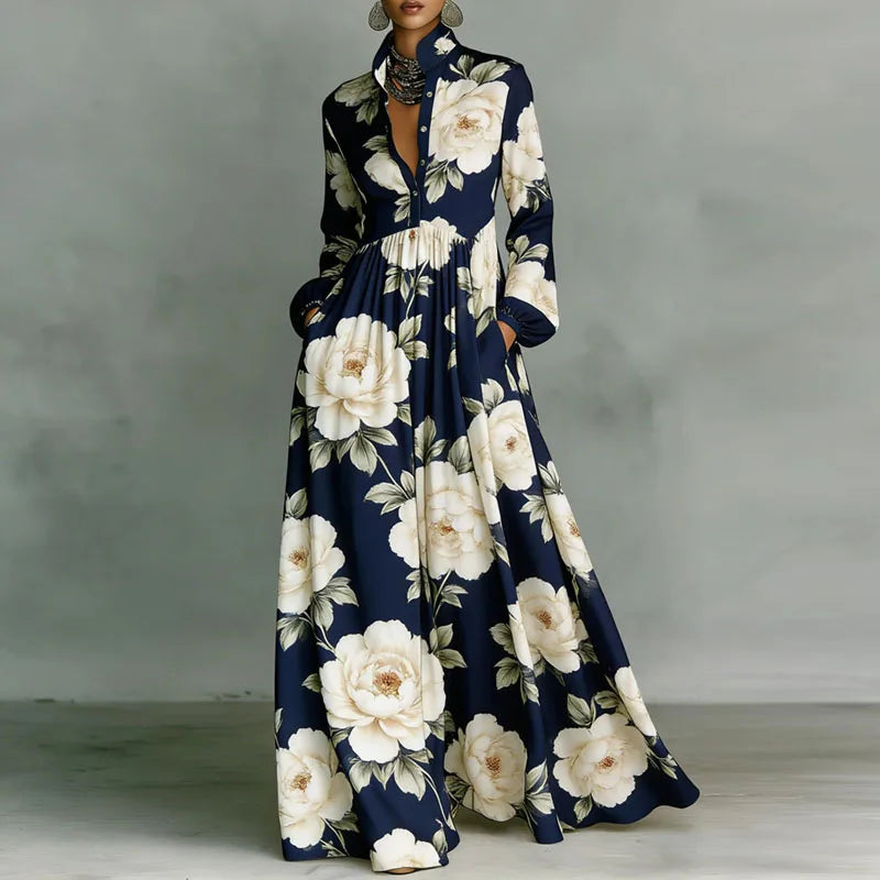 Lanna – Floral Button Maxi Dress