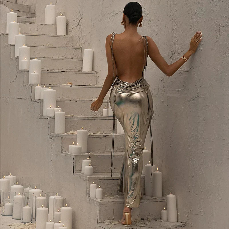 Nellie™ | Shimmering metallic dress
