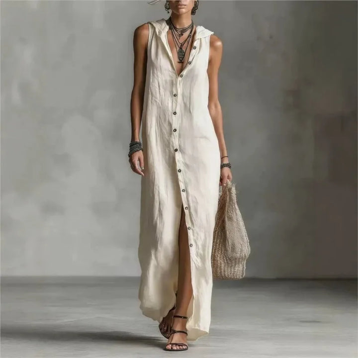 Penélope | Elegant & Casual Midi Dress with V-Neck