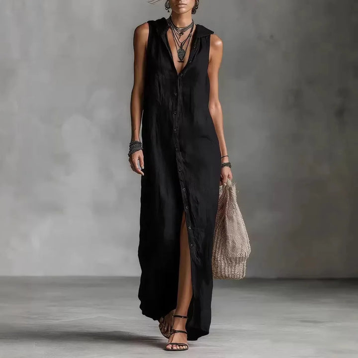 Penélope | Elegant & Casual Midi Dress with V-Neck