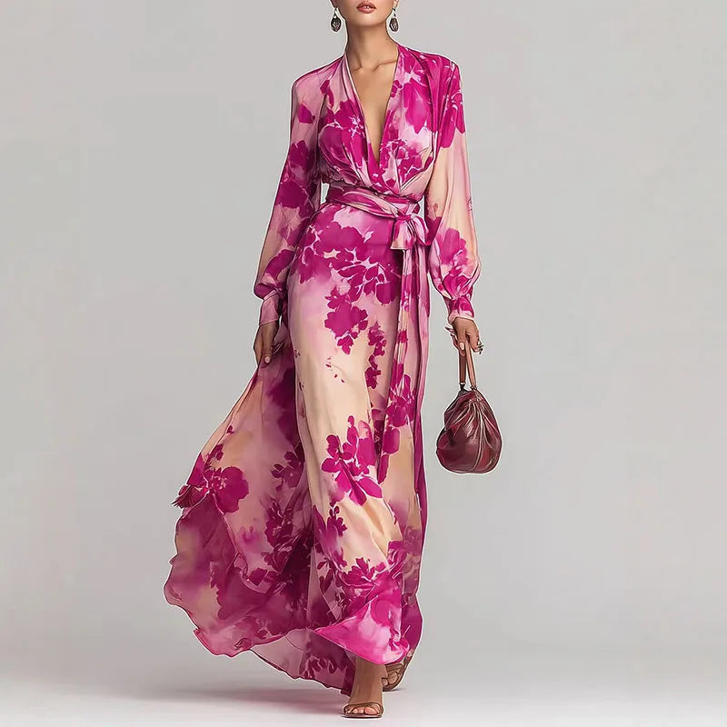 Leah – Floral Wrap Maxi Dress