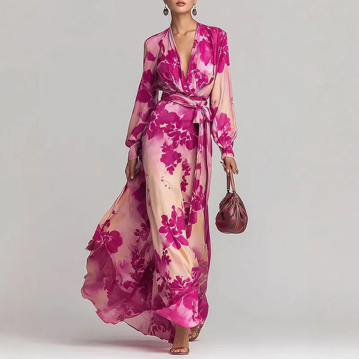 Leah – Floral Wrap Maxi Dress