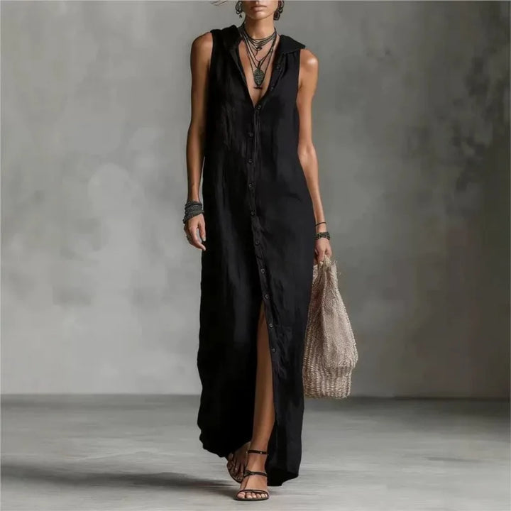 Penélope | Elegant & Casual Midi Dress with V-Neck