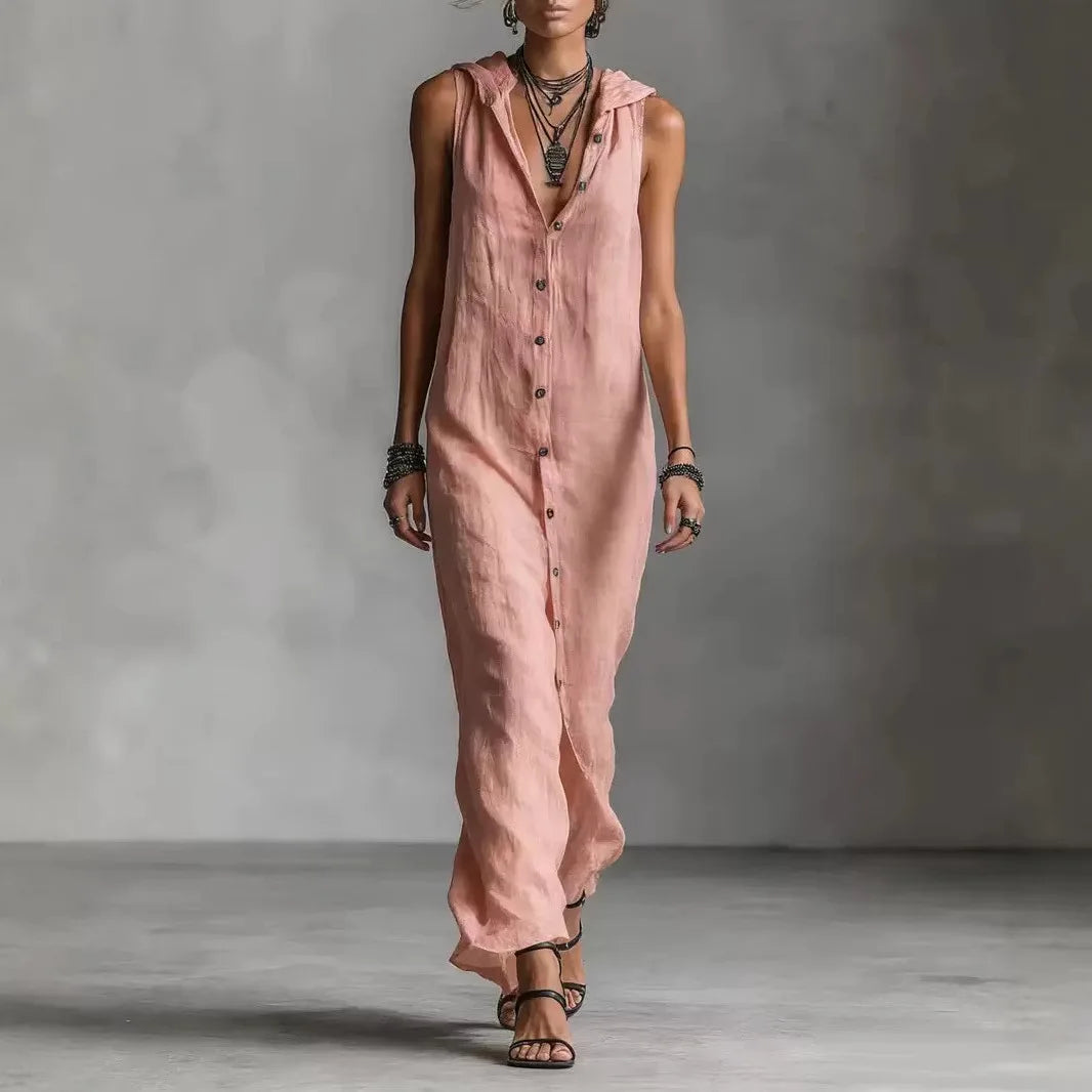 Penélope | Elegant & Casual Midi Dress with V-Neck