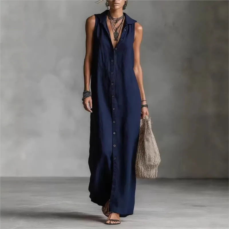 Penélope | Elegant & Casual Midi Dress with V-Neck