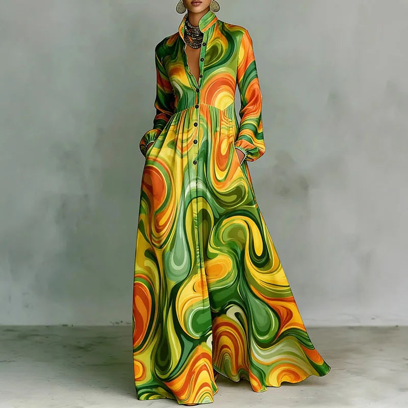 Lanna – Floral Button Maxi Dress