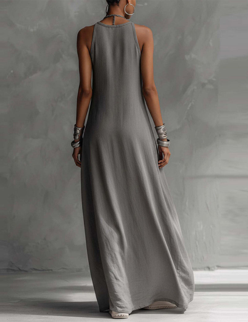 Hanna | Asymmetric Sleeveless Maxi Dress