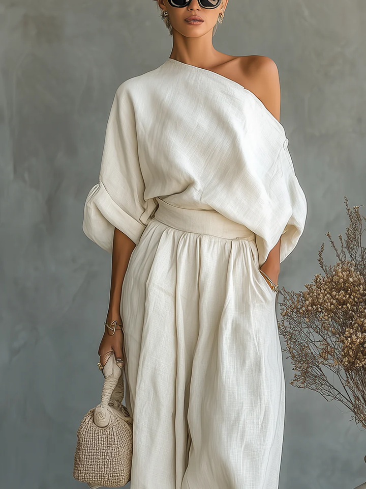 Eleonora - Elegant One-Shoulder Two-Piece Set
