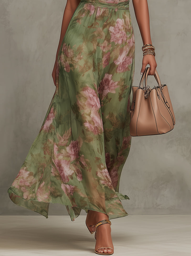 Serena | Floral Halter Maxi Dress