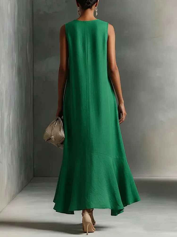 Astra - V-neck Sleeveless Maxi Dress
