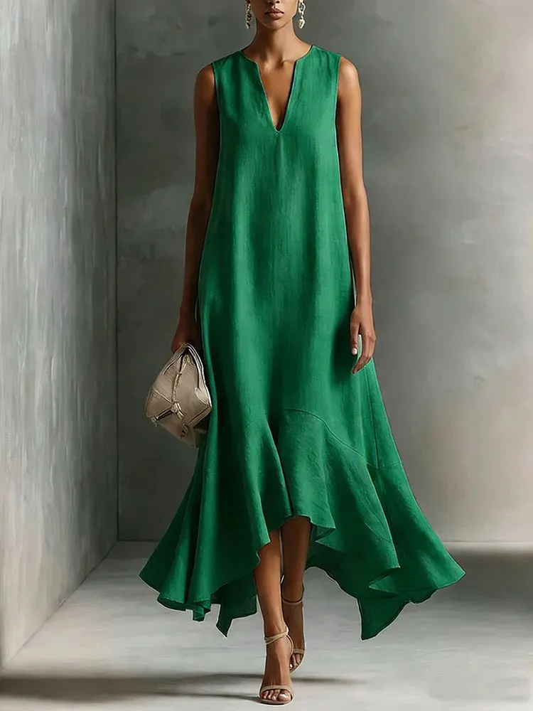 Astra - V-neck Sleeveless Maxi Dress