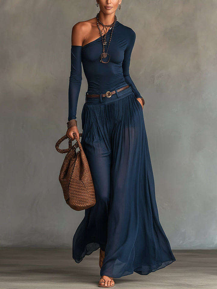 Monika – Navy Slimming Tulle Set