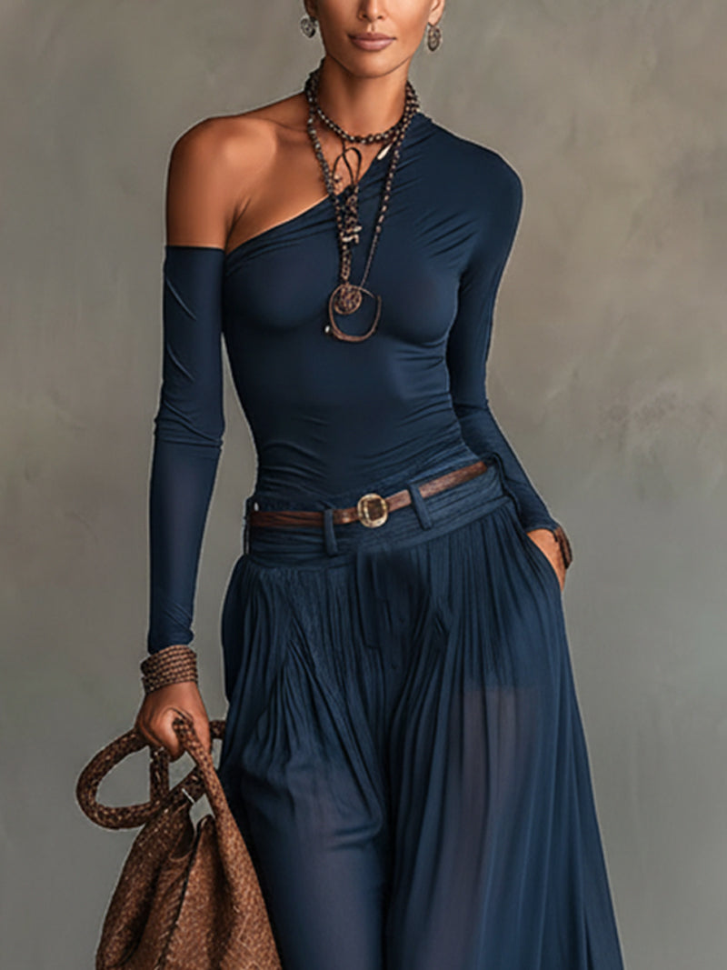 Monika – Navy Slimming Tulle Set