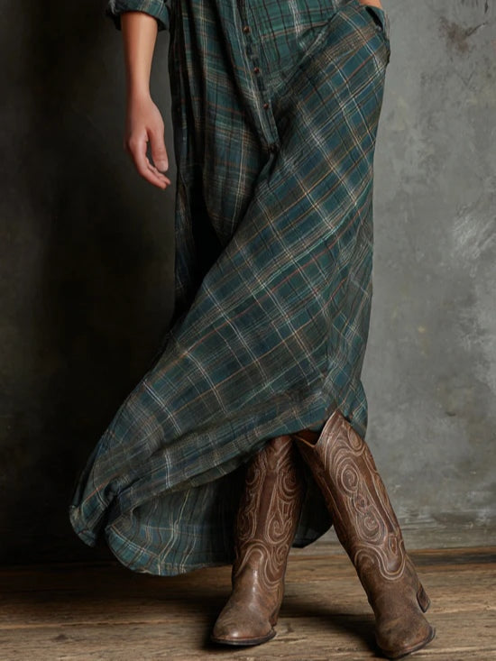 Livia | Long Dress Checkered Pattern