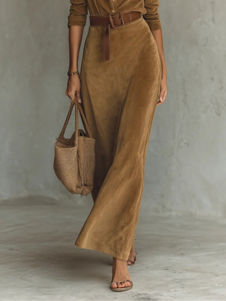 Aurelia | Belted Suede Dress