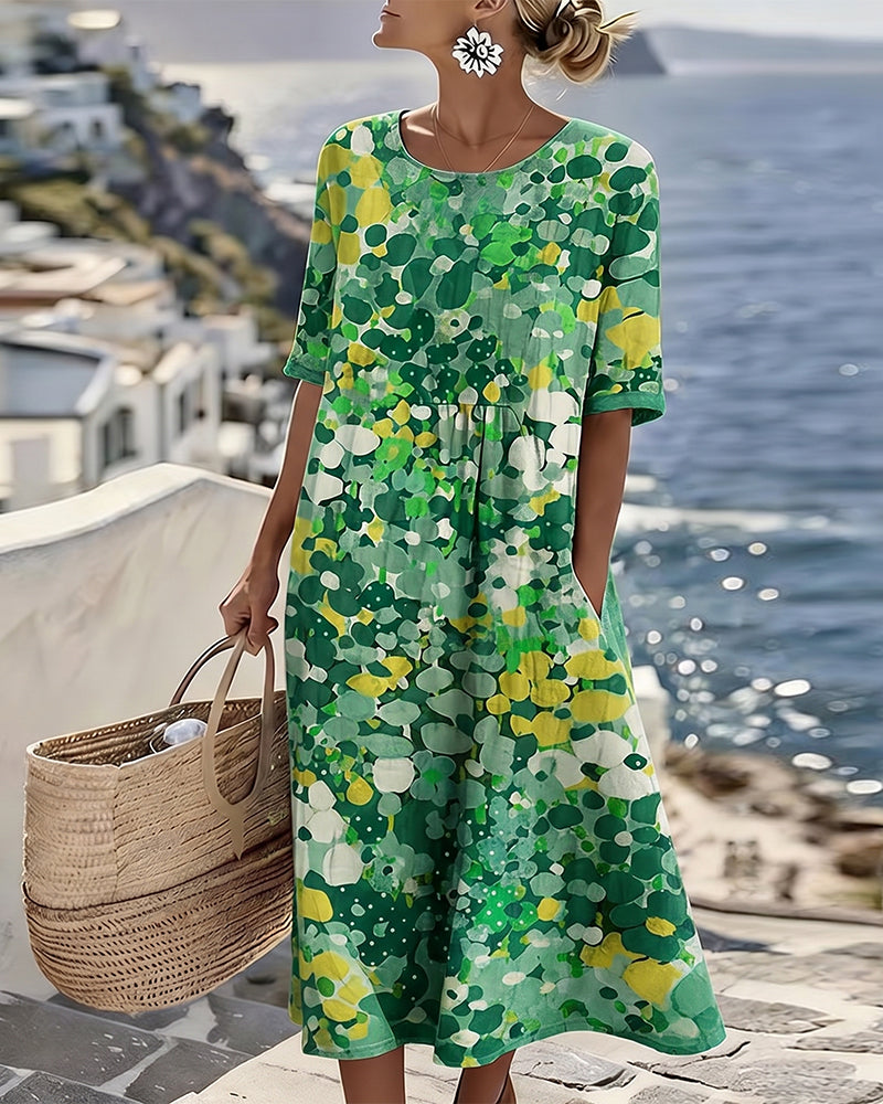 Elena | Loose and Lightweight Floral Midi Dress