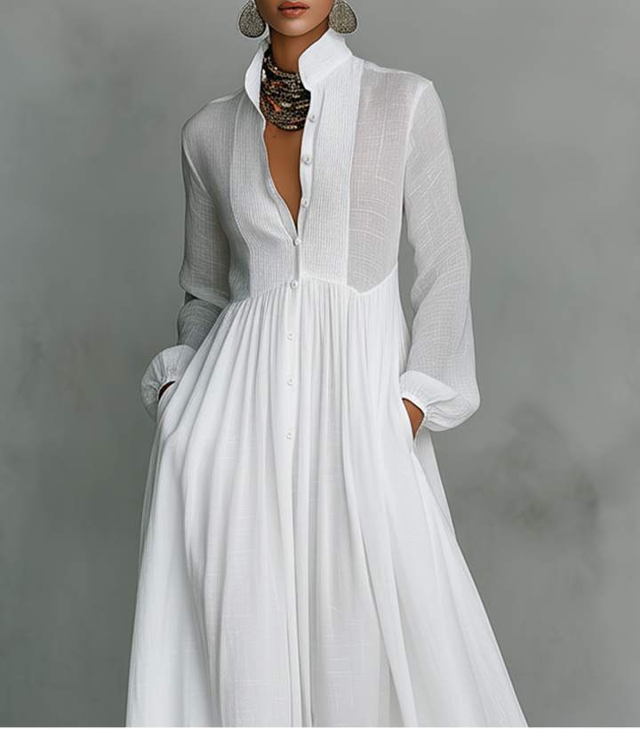 Alisa | Minimalist linen maxi dres