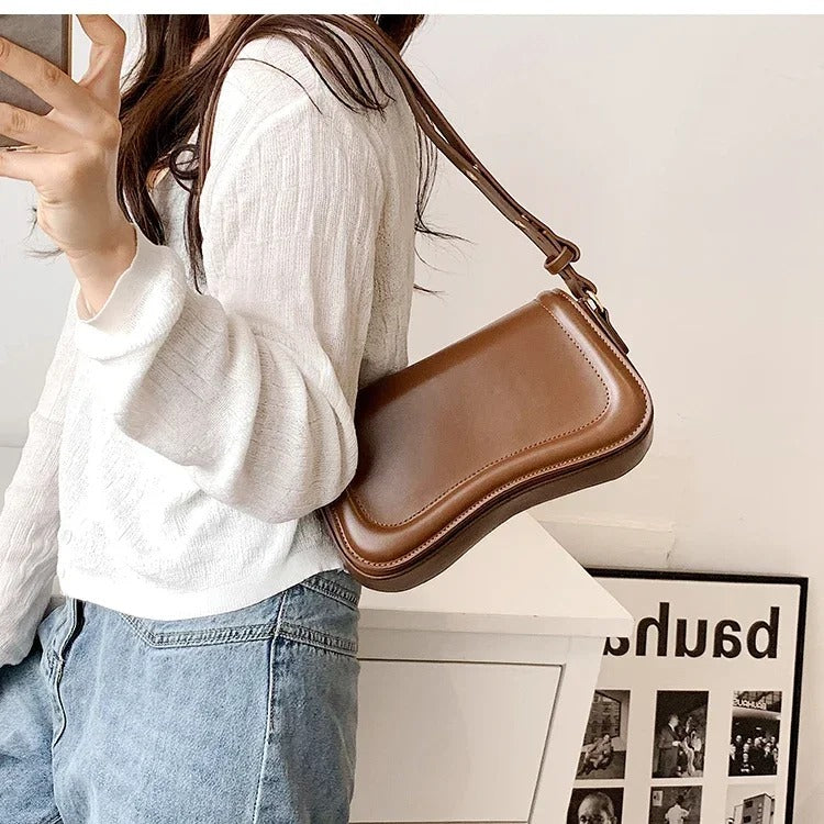 Cadence Wavy Flap Vegan Leather Handbag