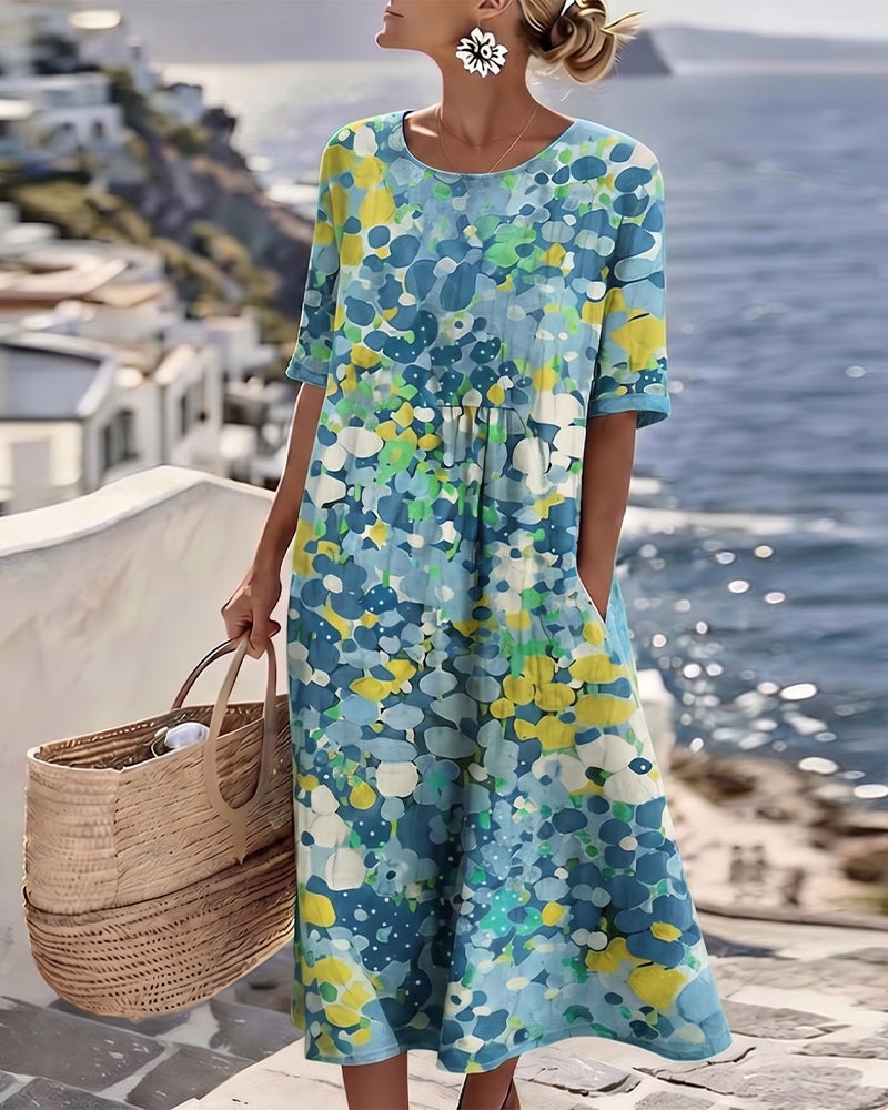 Elena | Loose and Lightweight Floral Midi Dress