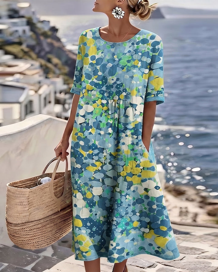 Elena | Loose and Lightweight Floral Midi Dress