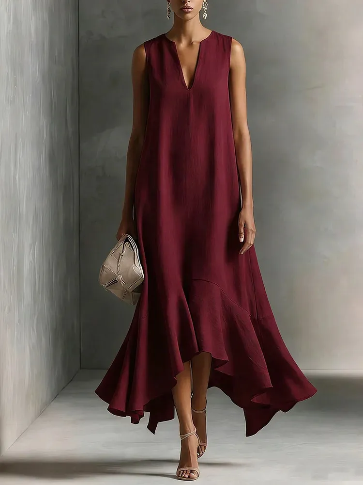 Astra - V-neck Sleeveless Maxi Dress