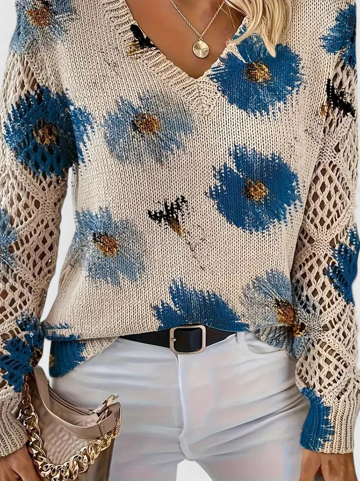 Pilar |  Elegante suéter con estampado floral