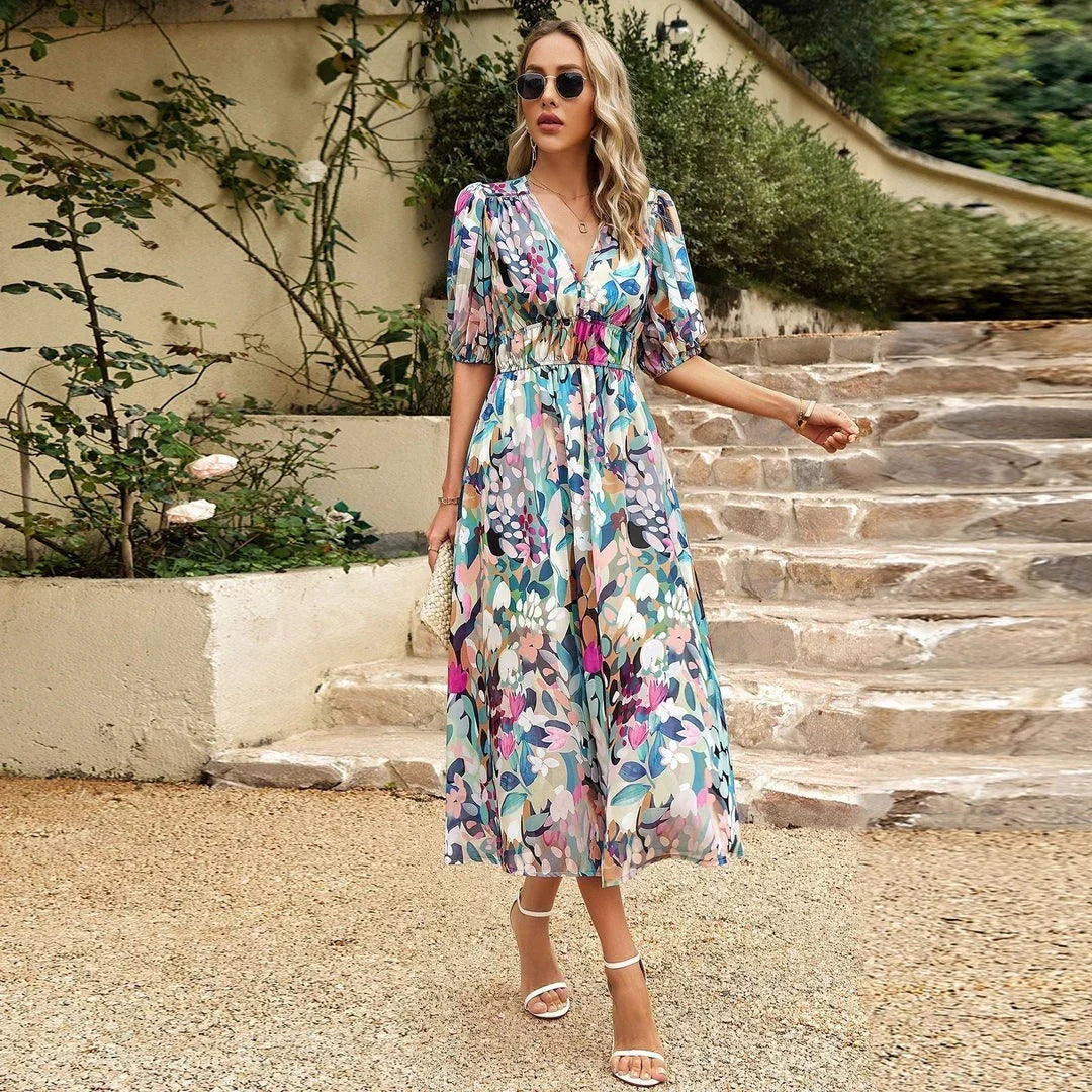Innova - V Neck Midi Dress