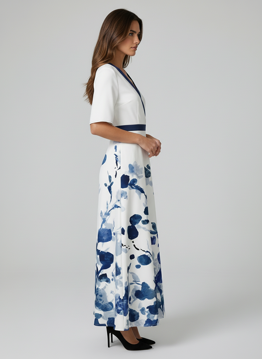 Pilar | Elegant Deep V Maxi Dress