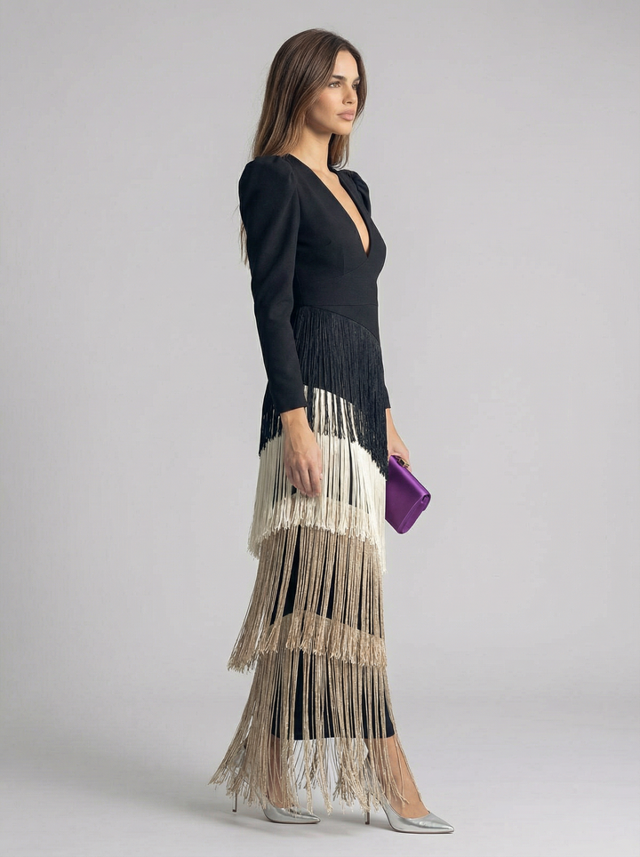 Salvia | Fringe Dress