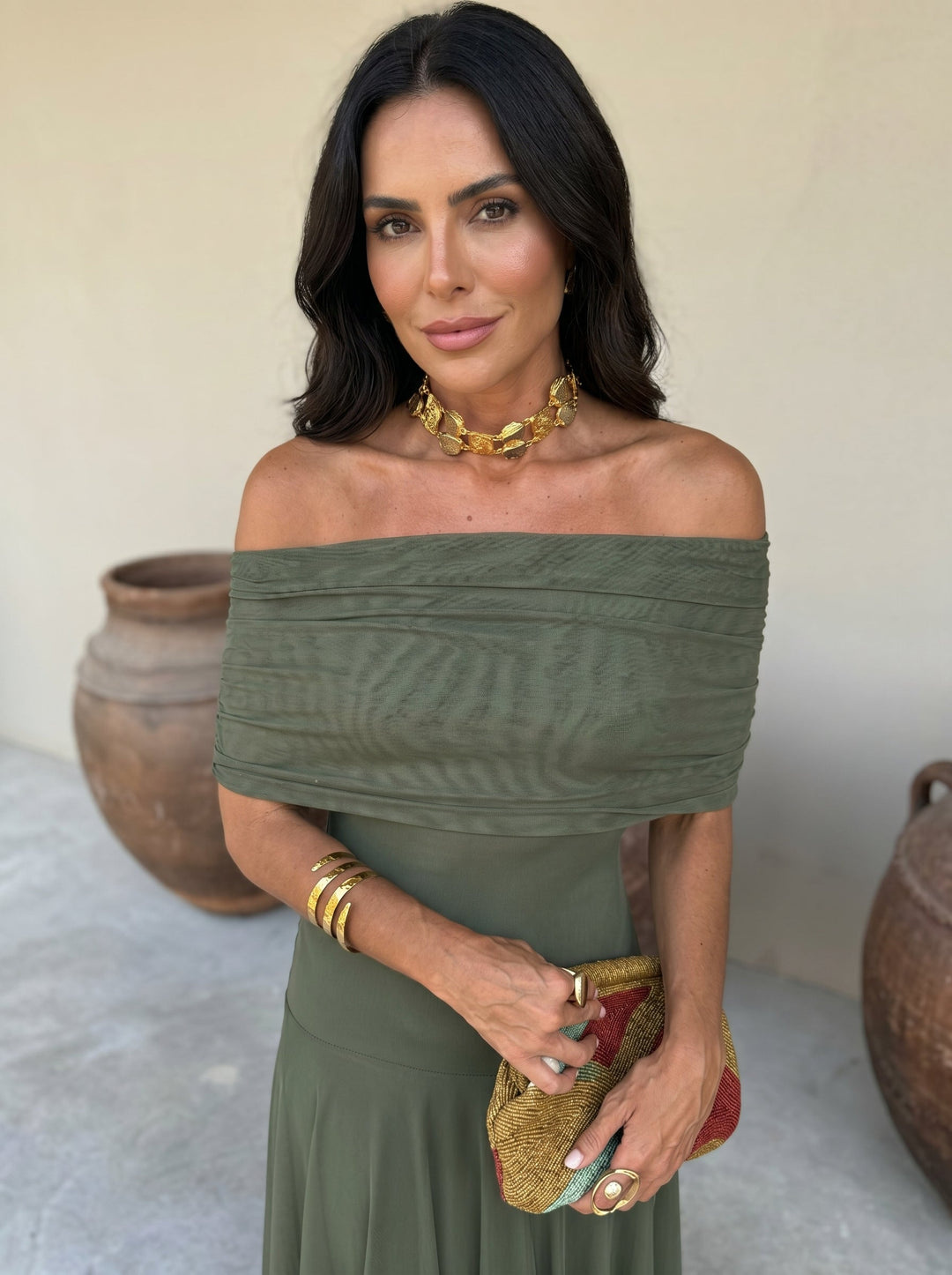 Callie - One Shoulder Mesh Maxi Dress