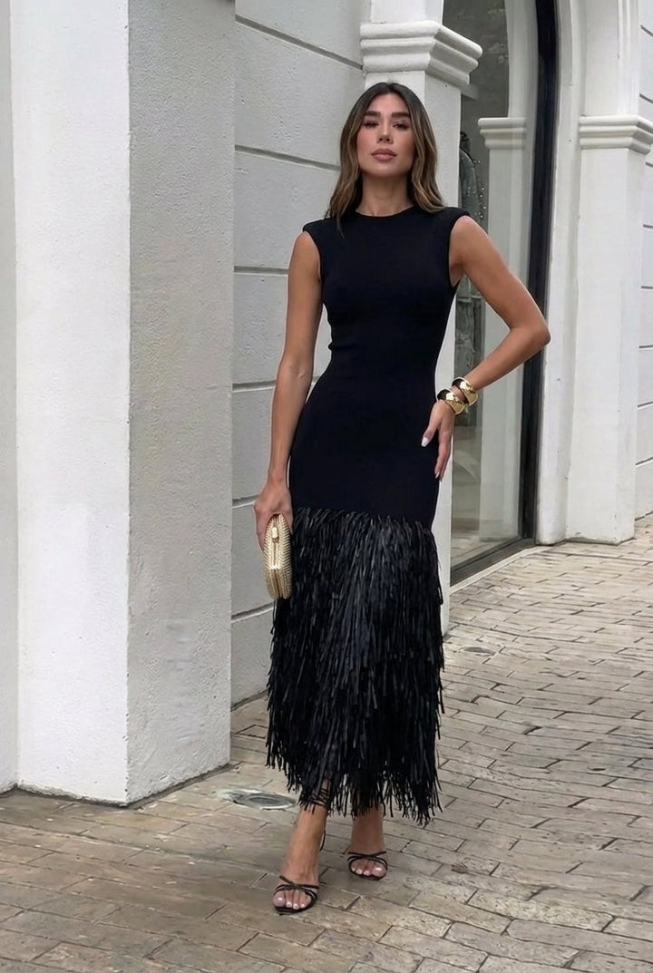 Loraine | Long dress with fringe