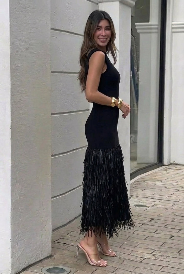 Loraine | Long dress with fringe